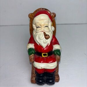 Vintage Santa Claus‎ Coin Bank Figurine Rocking Chair, Ceramic